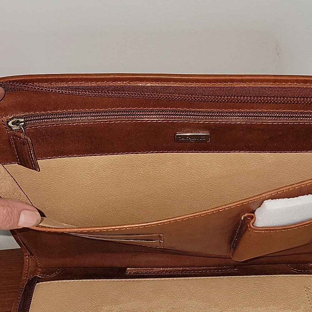 T. Anthony Leather Portfolio Case Under Arm Folio Zippered Pad Cover